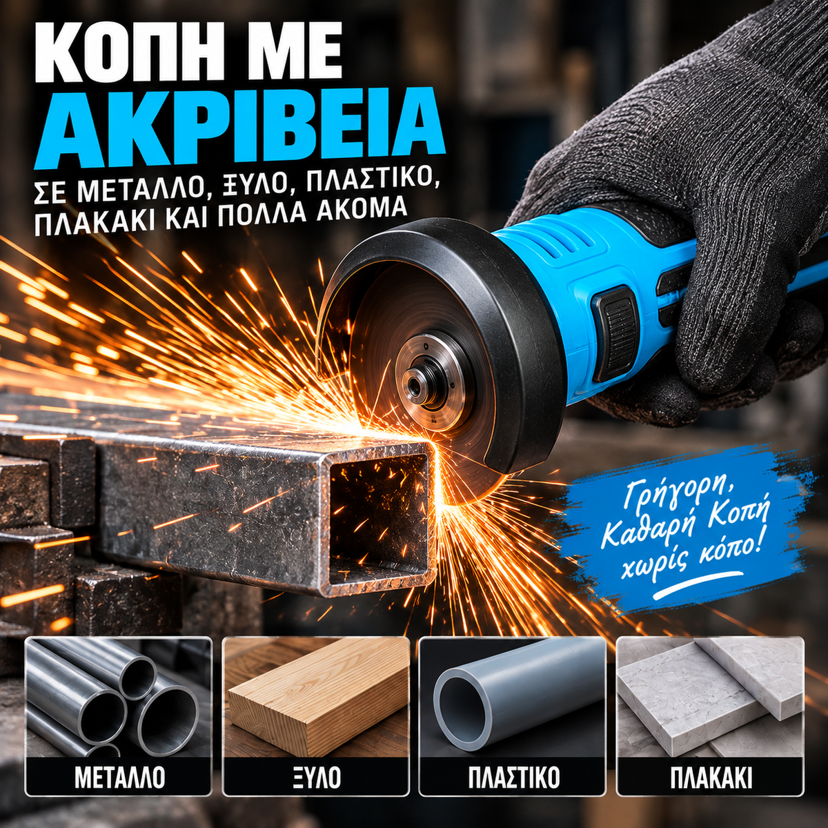 Επαναφορτιζόμενος Mini Γωνιακός Τροχός 16.8V – Σετ με 2 Μπαταρίες & Βαλίτσα