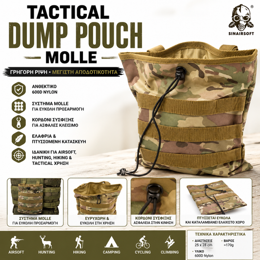 Tactical Dump Pouch MOLLE – Θήκη Ανάκτησης Γεμιστήρων 600D Nylon