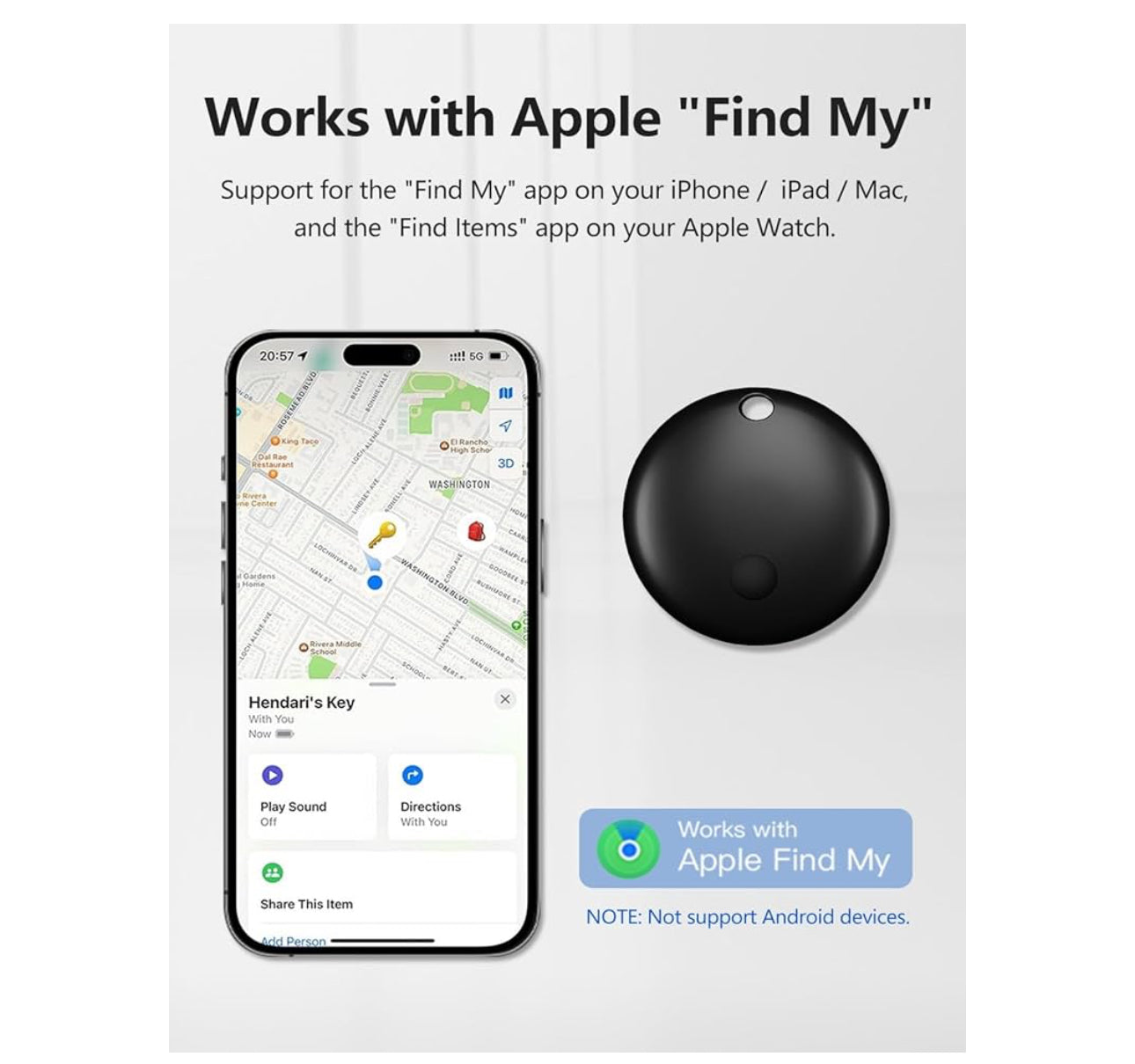 Σετ 4 Mini GPS Tracker με Keyrings – Για iPhone & Android