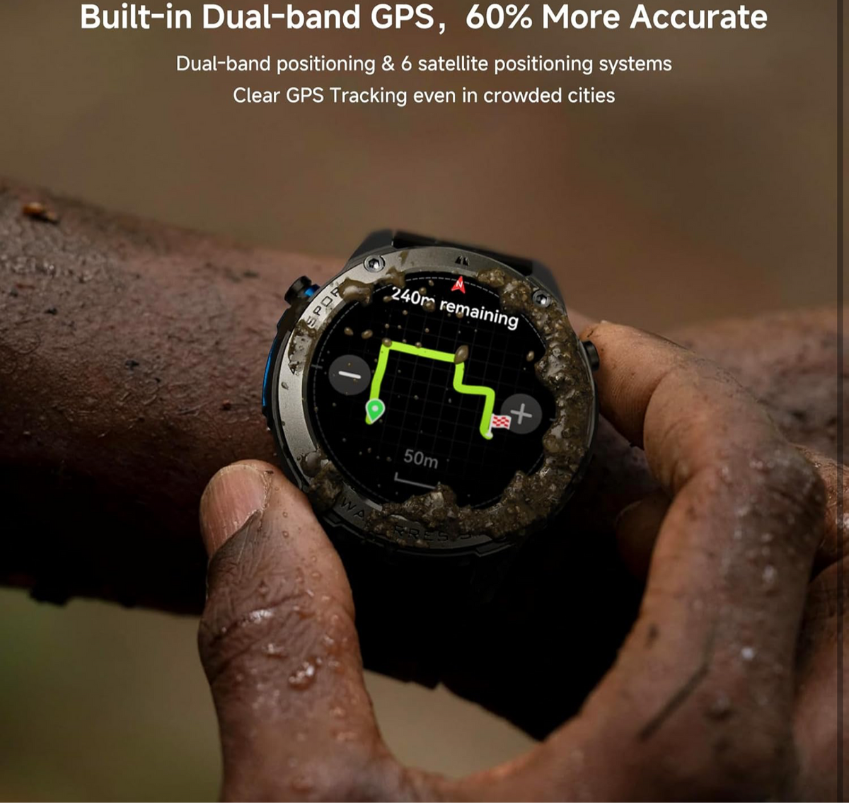 Fenix Smartwatch GPS με κλήσεις , υγεία, Υποστήριξη Strava & AMOLED Οθόνη