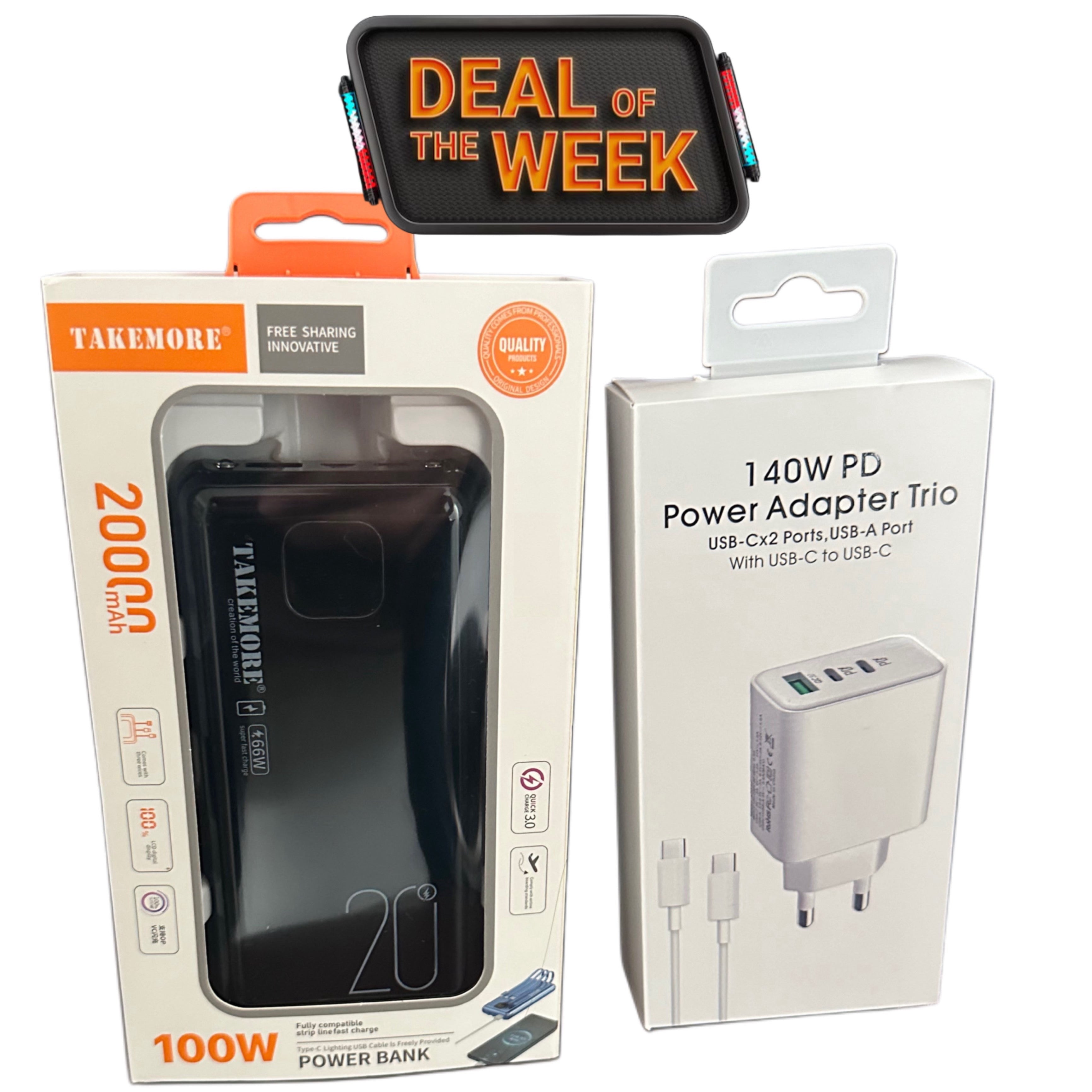 Super fast Power bank 20000mah with charger gift