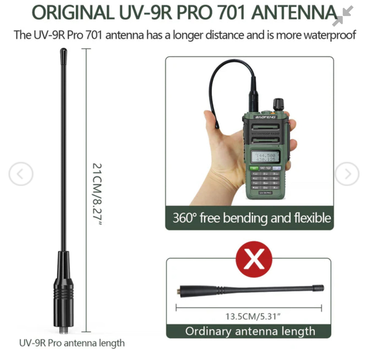 Set of 2 Wireless Walkie-Talkies up to 15km Professional Baofeng Waterproof IP68