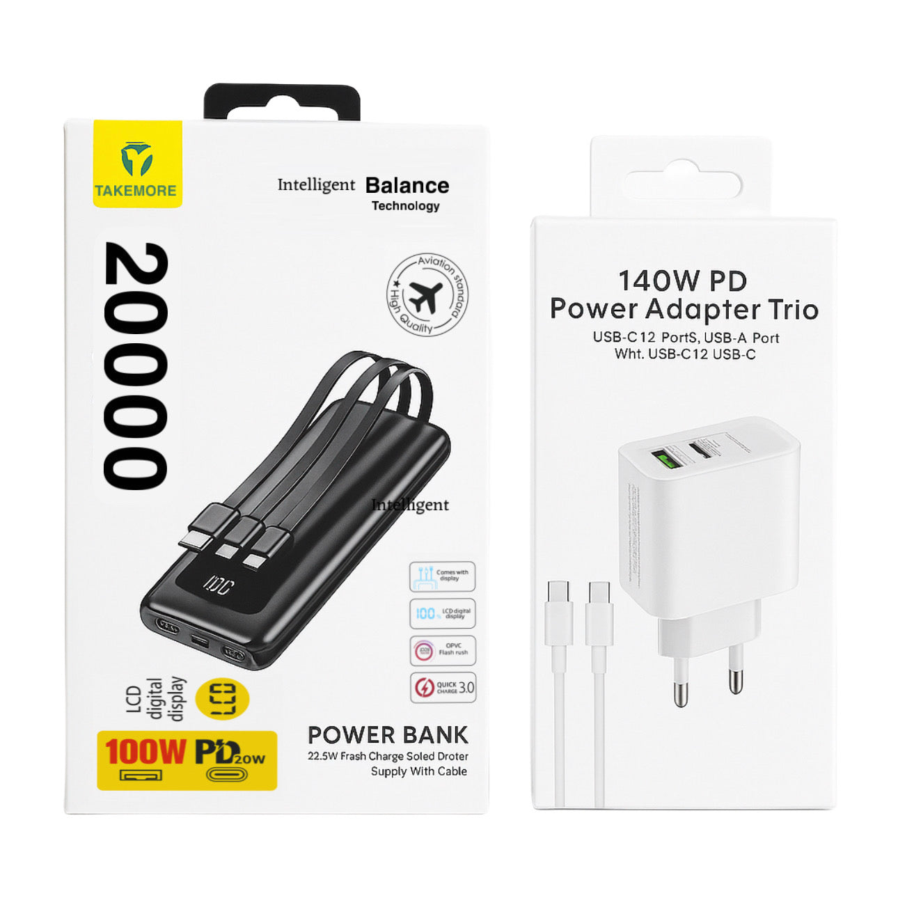 Powerbank 20.000 mAh + Δώρο Φορτιστής 140W