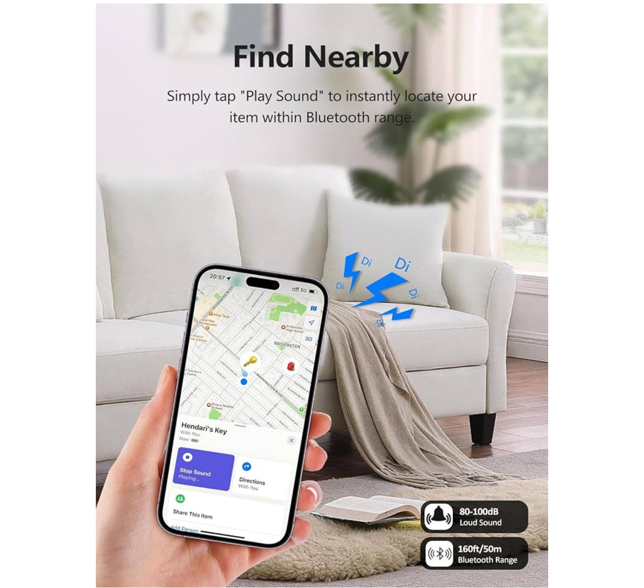 Σετ 4 Mini GPS Tracker με Keyrings – Για iPhone & Android