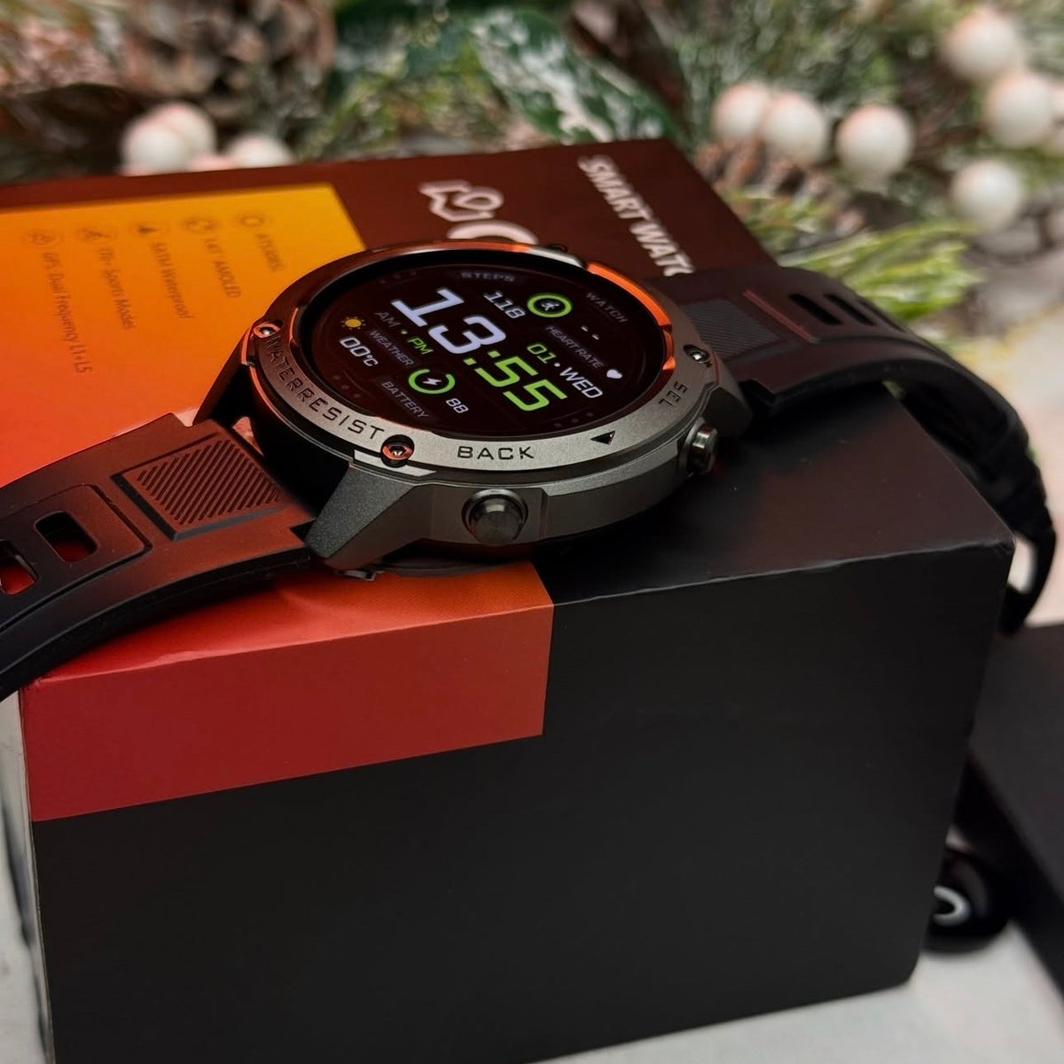 Fenix Smartwatch GPS με κλήσεις , υγεία, Υποστήριξη Strava & AMOLED Οθόνη