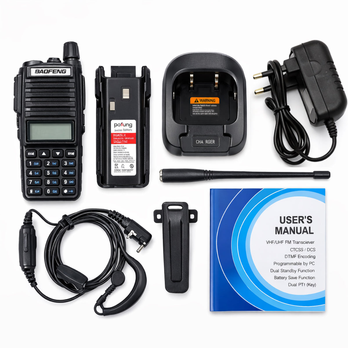 Set of 2 Wireless Walkie-Talkies up to 10km Professional Baofeng