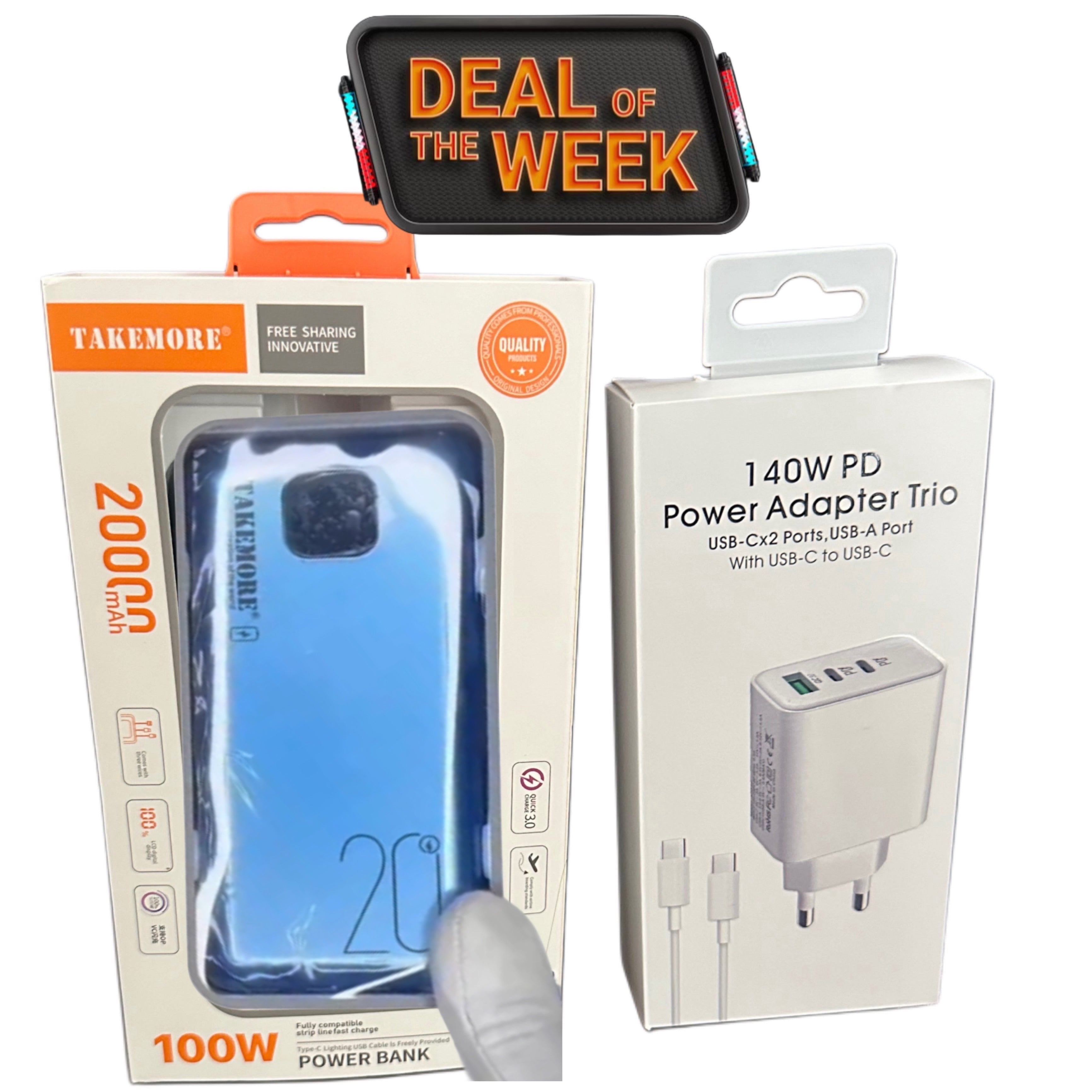 Super fast Power bank 20000mah with charger gift