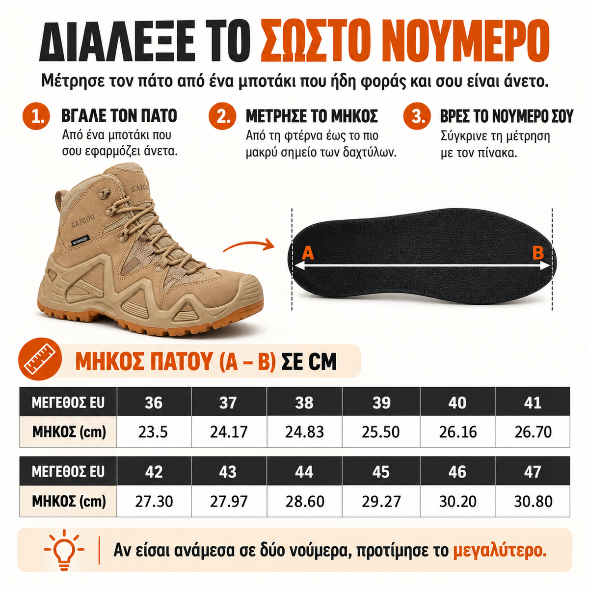 Tactical SAICOU® Boot – Non-slip, Waterproof, PU+Rubber Sole