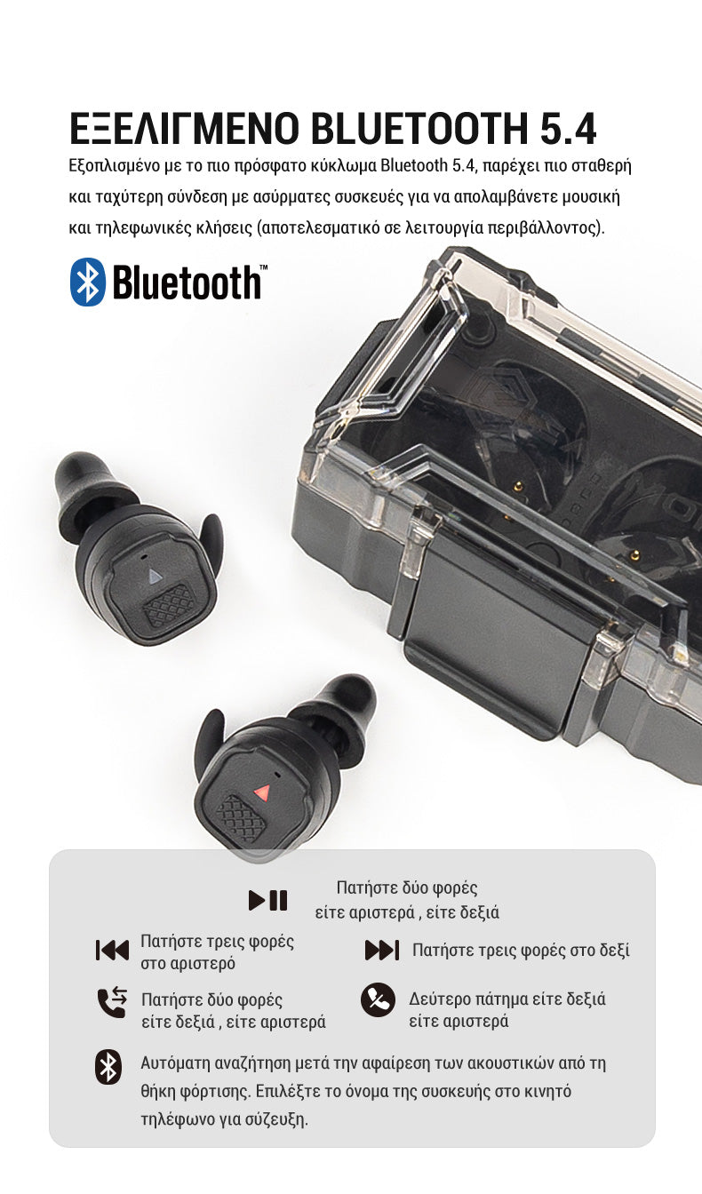 Electronic Earmuffs EARMOR M20T PRO -BK, Bluetooth 