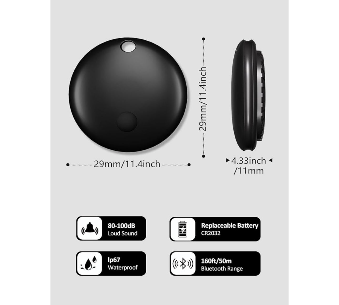 Σετ 4 Mini GPS Tracker με Keyrings – Για iPhone & Android