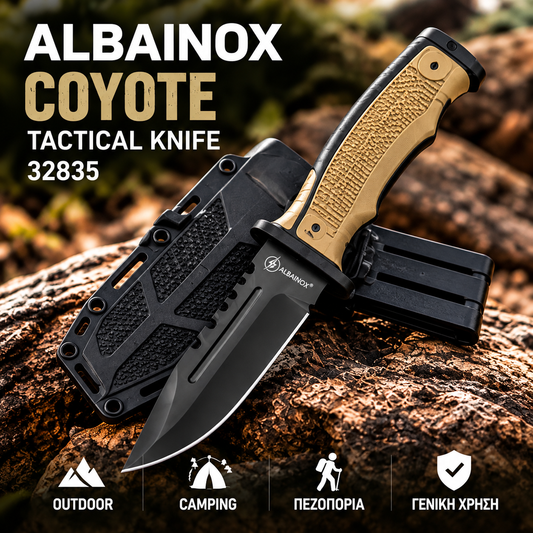 Μαχαίρι Επιβίωσης ALBAINOX Coyote – Σταθερή Λεπίδα 11,5cm με Θήκη