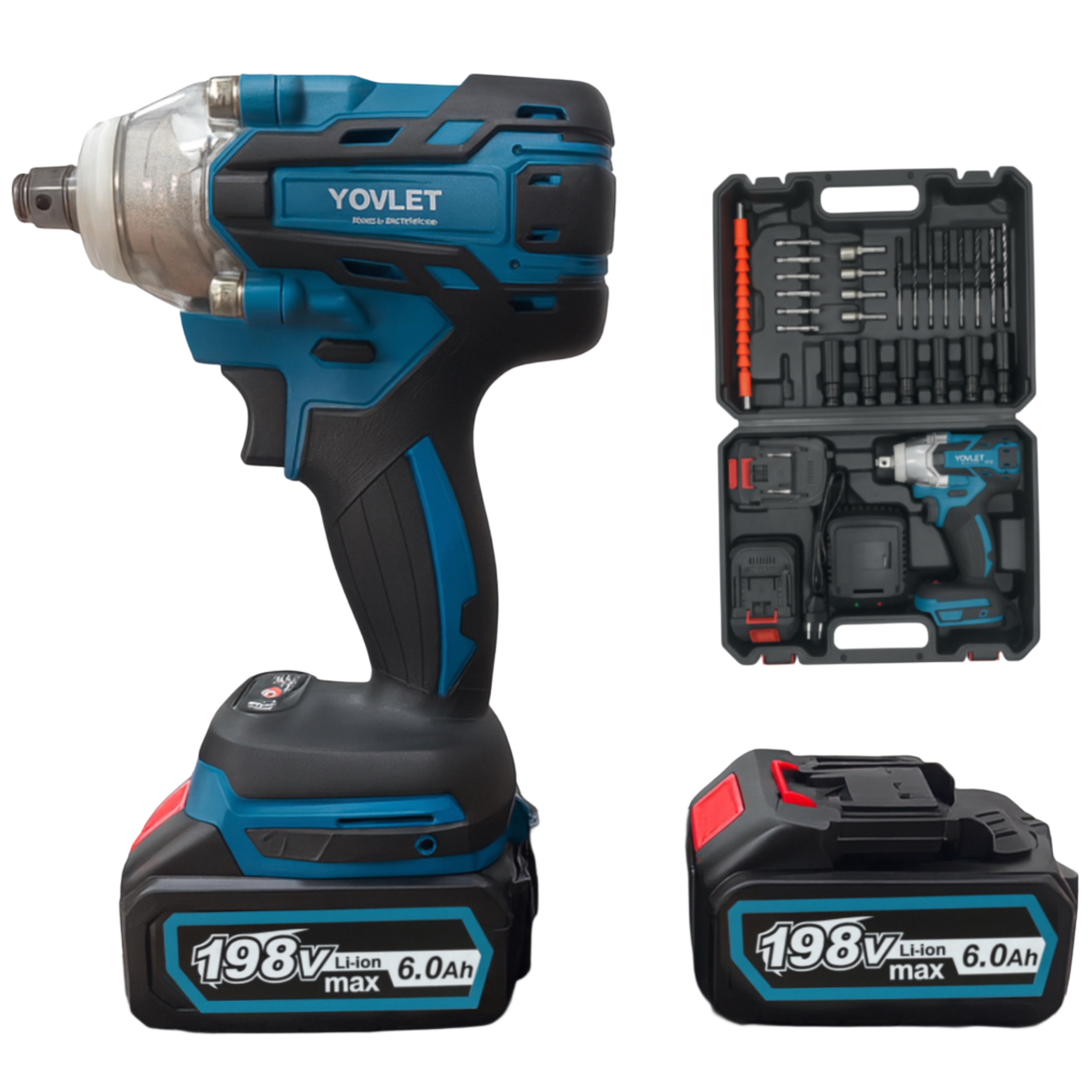 Επαναφορτιζόμενο Impact Wrench 198V με Πλήρες Σετ Εξαρτημάτων