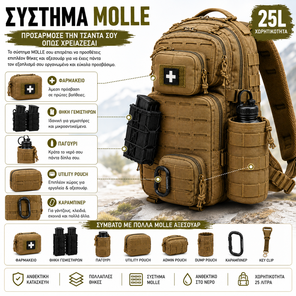 MCAN backpack 25 liters
