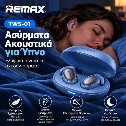 REMAX TWS-01 Ασύρματα Ακουστικά Bluetooth 5.4 με ENC