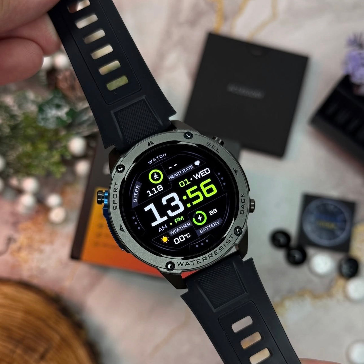 Fenix Smartwatch GPS με κλήσεις , υγεία, Υποστήριξη Strava & AMOLED Οθόνη
