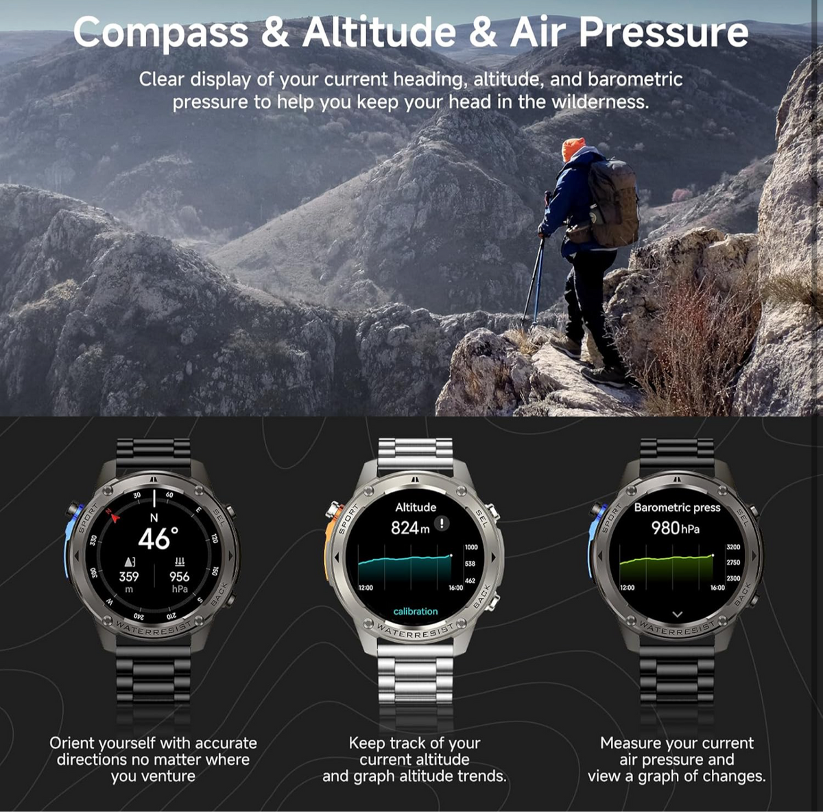 Fenix Smartwatch GPS με κλήσεις , υγεία, Υποστήριξη Strava & AMOLED Οθόνη