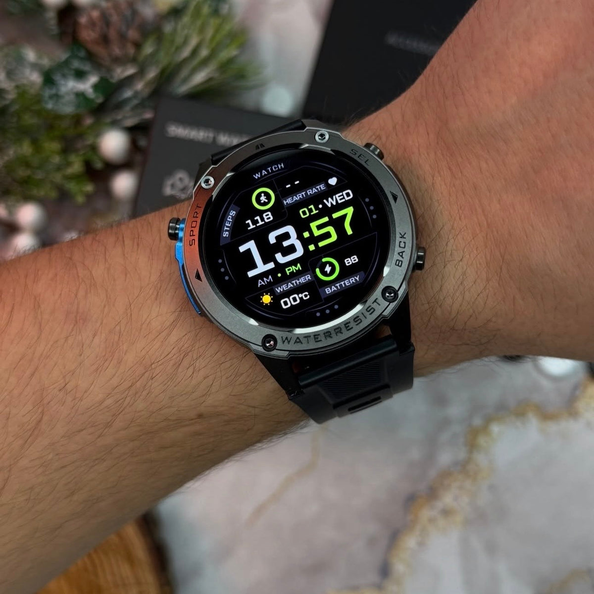Fenix Smartwatch GPS με κλήσεις , υγεία, Υποστήριξη Strava & AMOLED Οθόνη