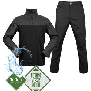 Teflon®️ suits 💧 water repellent - 🛢️oil resistant