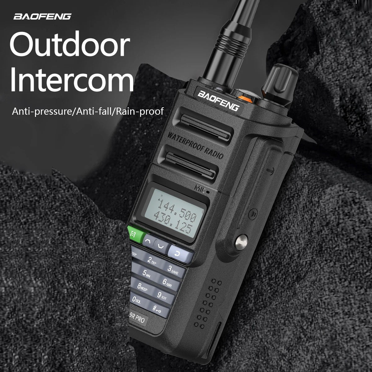 Set of 2 Wireless Walkie-Talkies up to 15km Professional Baofeng Waterproof IP68