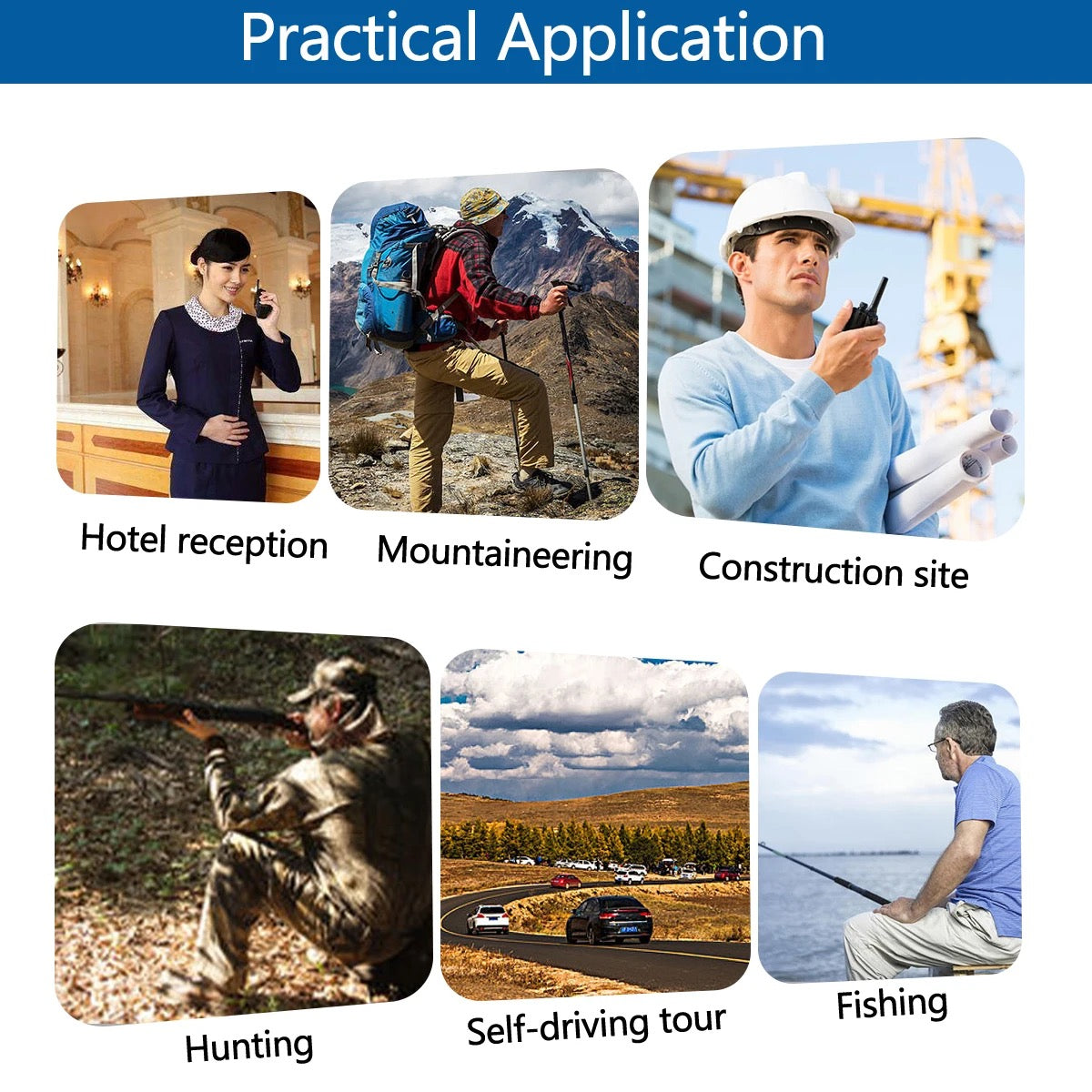 Set of 2 Wireless Walkie-Talkies up to 15km Professional Baofeng Waterproof IP68